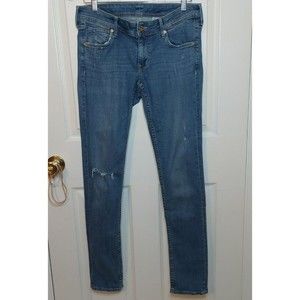 &Denim By H&M Distressed Skinny Low Waist Jeans Medium Acid Wash Size 31x32